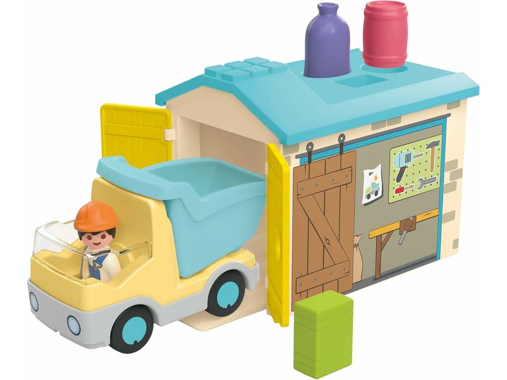 Playmobil Junior | Camión con Garaje de Clasificación | Juego de Construcción | Playmobil