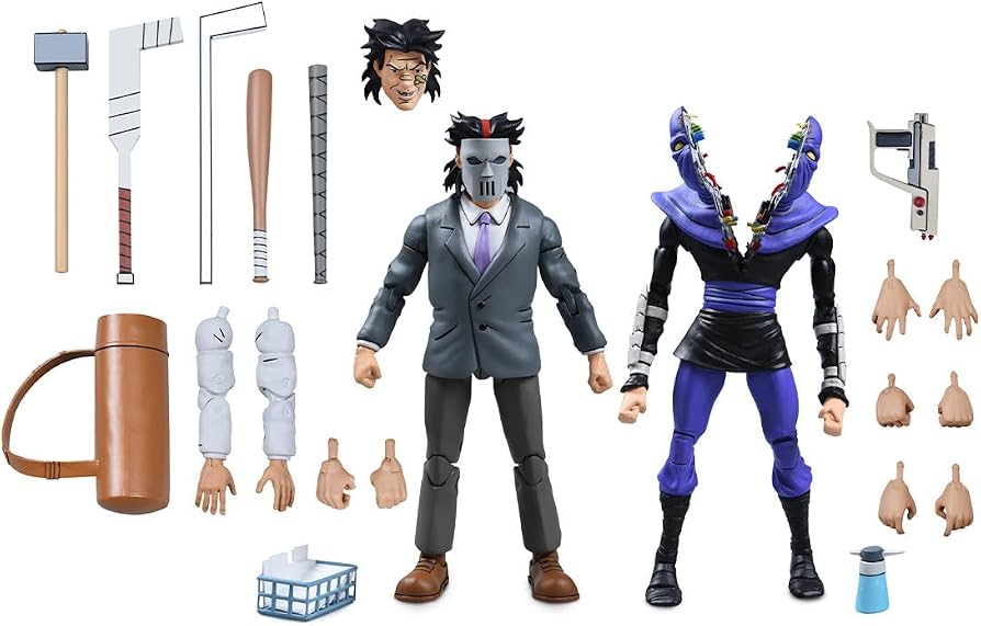 Figura NECA | Casey Jones & Split Foot Soldier Pack 2 | TMNT Scale Action | 18 cm | Coleccionista