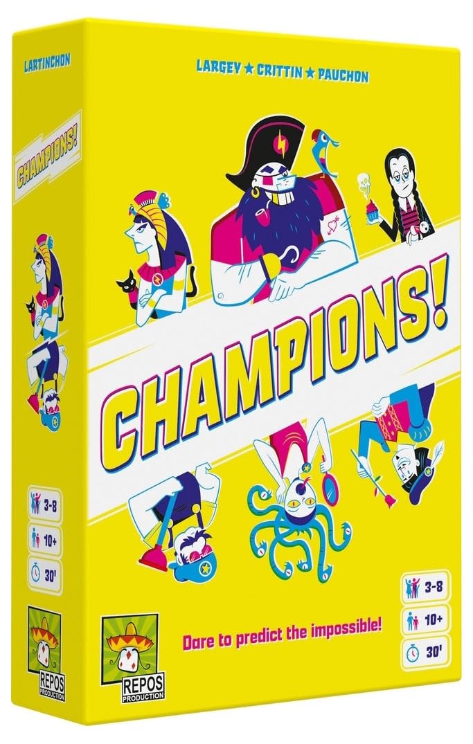 Campeones! | Juego de Mesa Party de Votación | 3-8 Jugadores | +10 Años | Repos Production