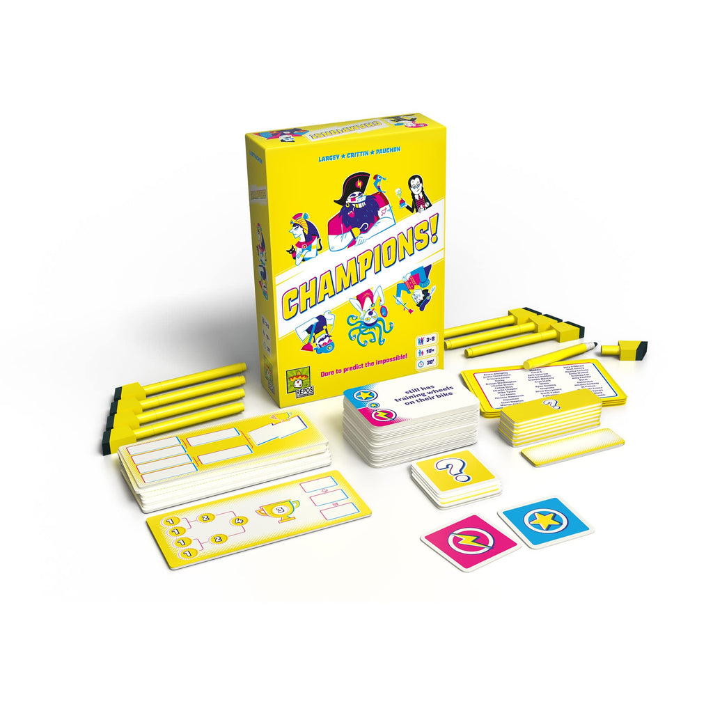 Campeones! | Juego de Mesa Party de Votación | 3-8 Jugadores | +10 Años | Repos Production