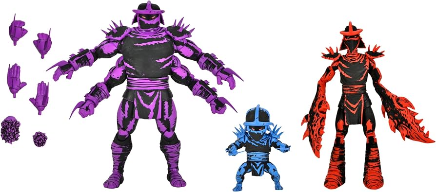 Shredder Clones Box Set | Pack 3 Figuras TMNT Mirage Comics | 18cm Articuladas | Edición Limitada | NECA