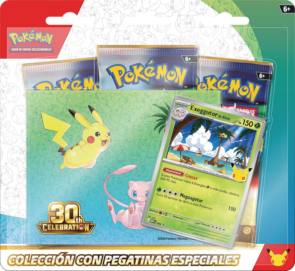Pokémon TCG | Celebración 30.º Aniversario | Colección con Pegatinas Exeggutor de Alola | Español