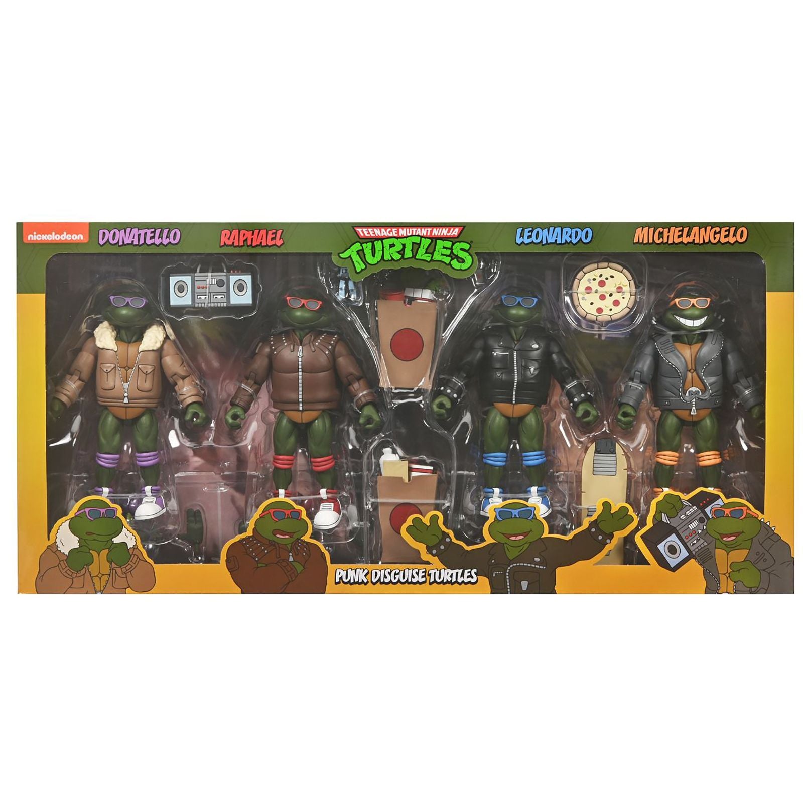 Figura NECA | Punk Turtles Pack 4 | TMNT Serie Animada Scale Action | 18 cm | Coleccionista