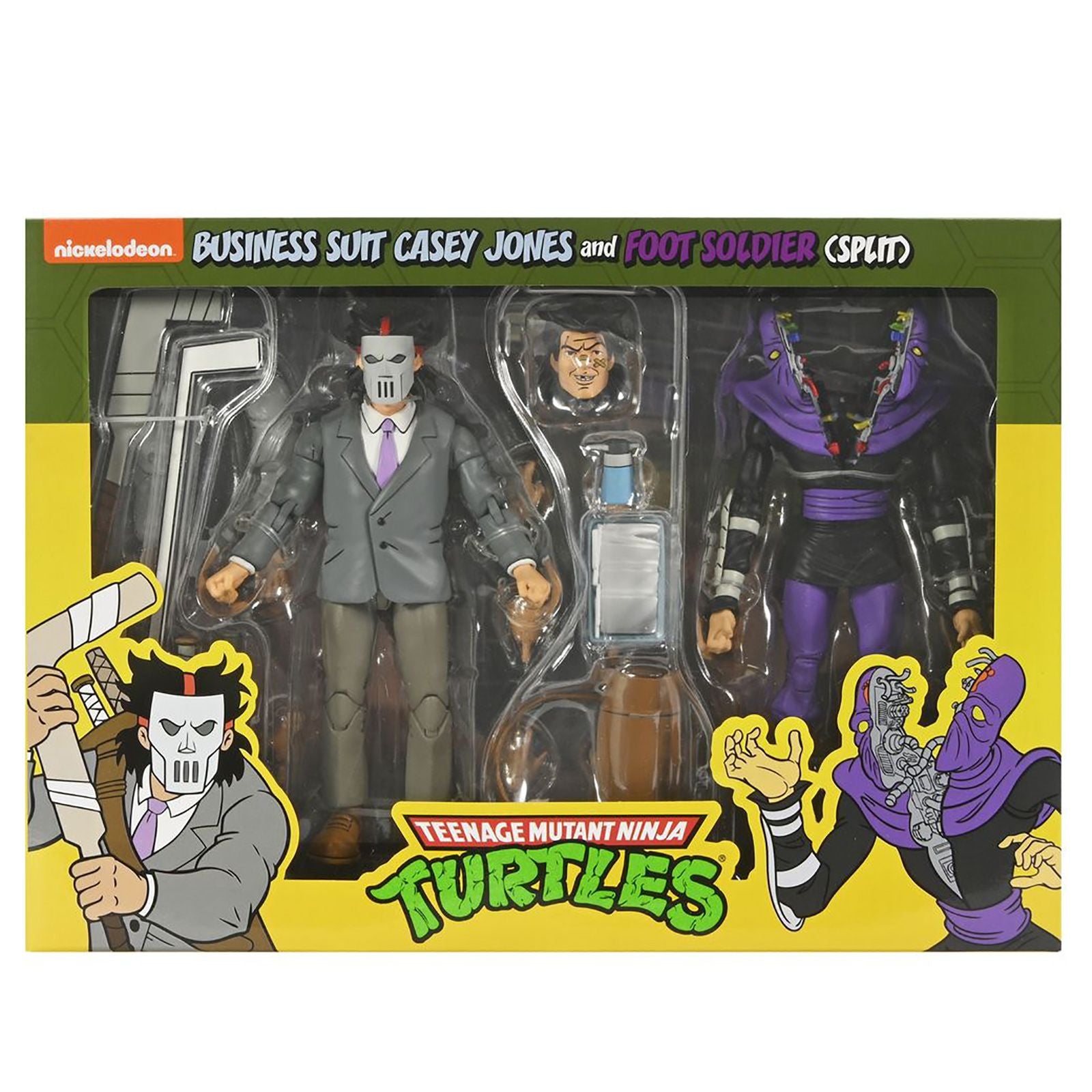 Figura NECA | Casey Jones & Split Foot Soldier Pack 2 | TMNT Scale Action | 18 cm | Coleccionista
