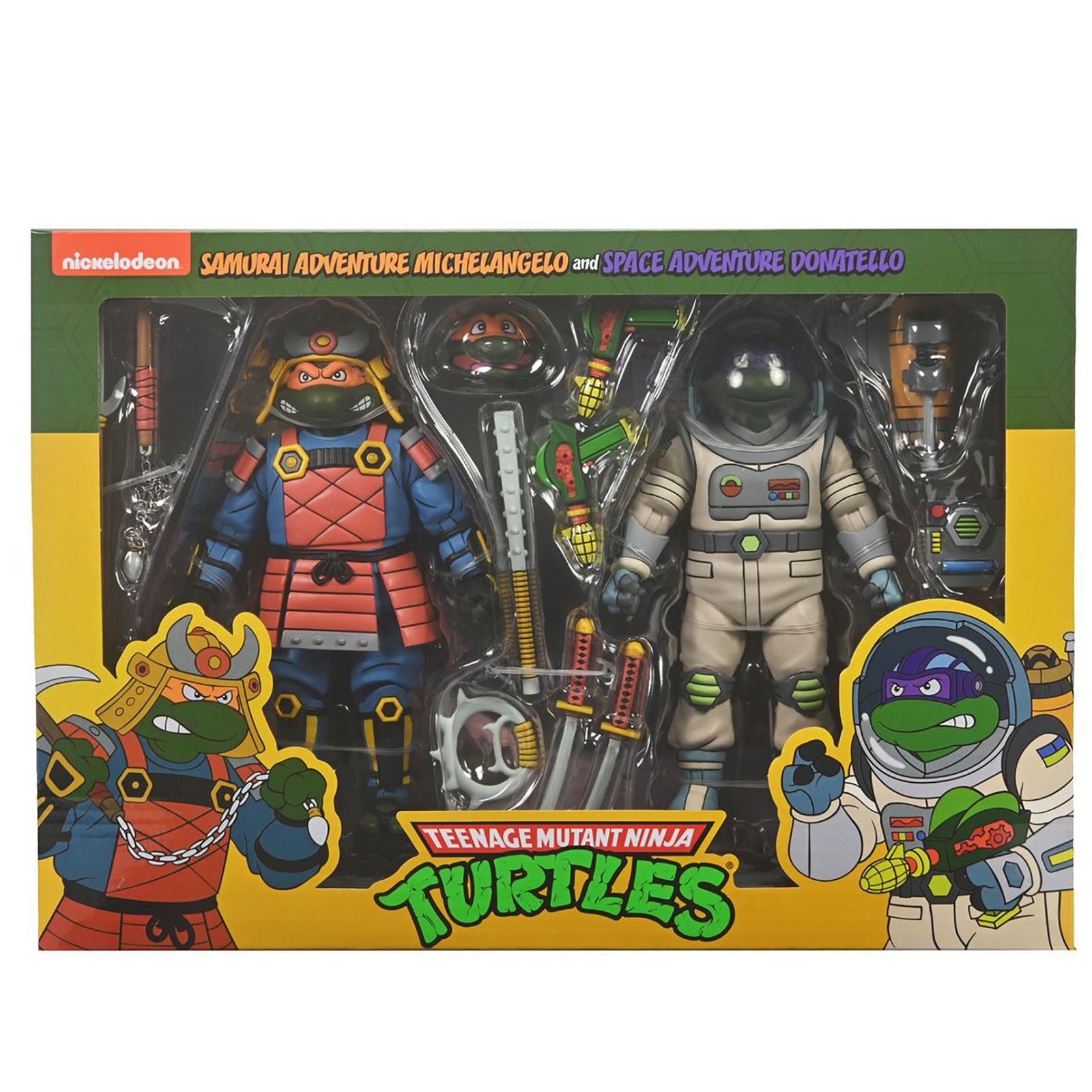 Figura NECA | Space Adventure Donatello & Samurai Michelangelo Pack 2 | TMNT Scale Action | 18 cm | Coleccionista