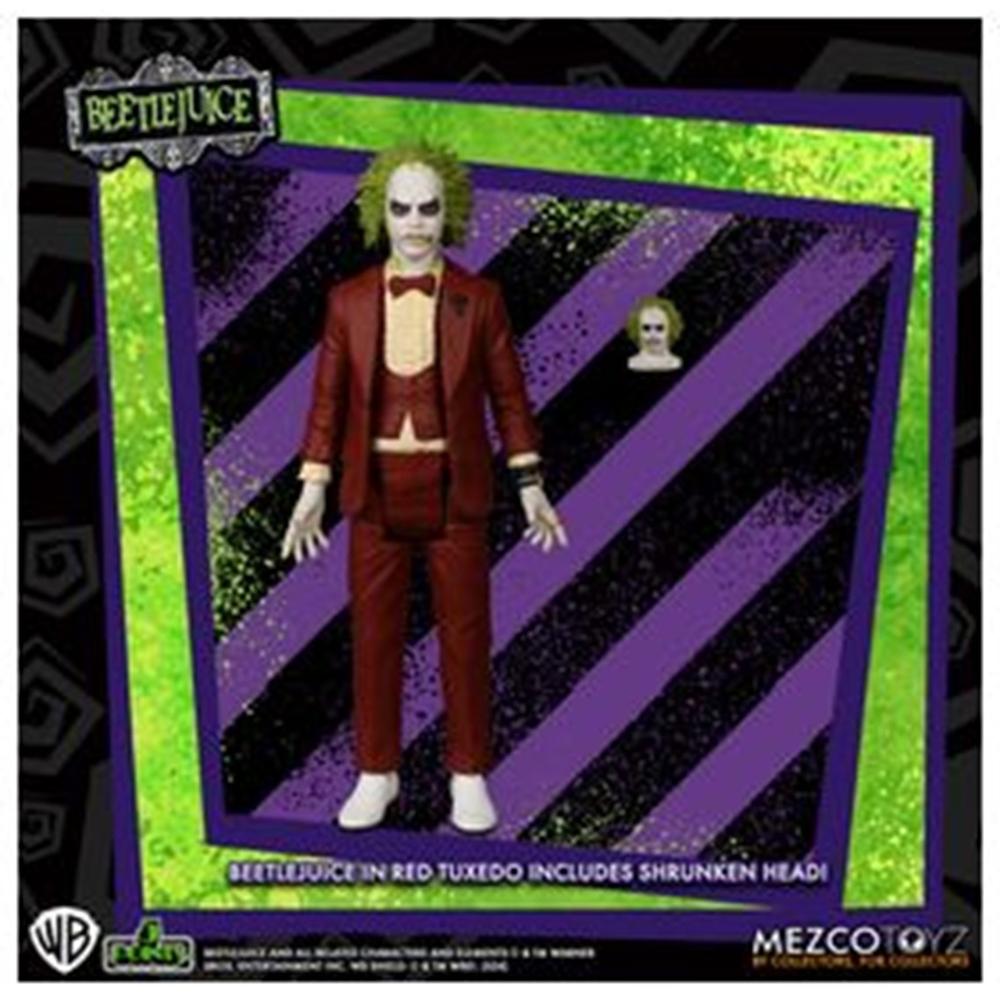 Figura Mezco Toyz Beetlejuice Red Tux | 5 Points | 9.5cm Coleccionista Tim Burton