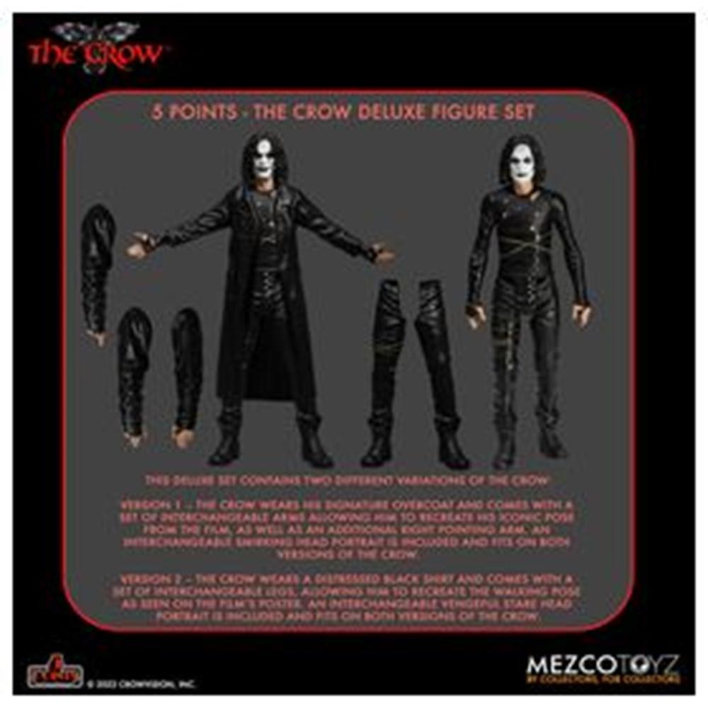 Set 2 Figuras Mezco Toyz The Crow Deluxe | 5 Points XL | 10cm Coleccionista