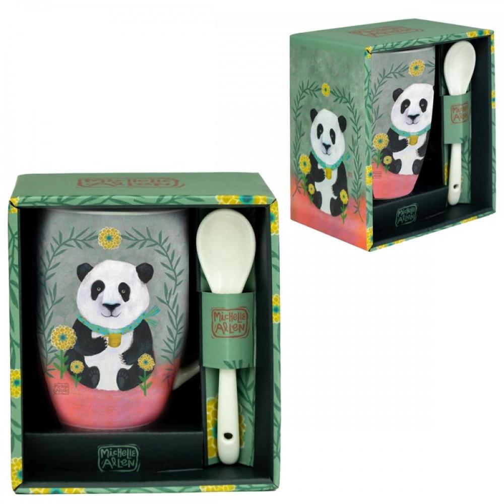 Taza cermica con cuchara enesco panda