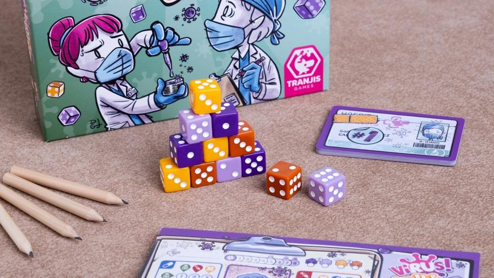 Juego mesa virus! roll & write