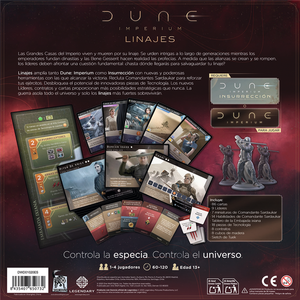 Juego mesa dune imperium: linajes