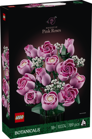 LEGO Botanical Collection | Ramo de Rosas Rosadas (10374) | 789 Piezas | +18 Años