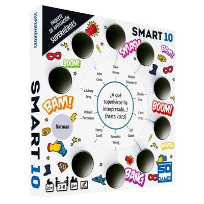 Smart 10 Superhéroes | Paquete Ampliación | 100 Preguntas | Juego de Mesa SD Games