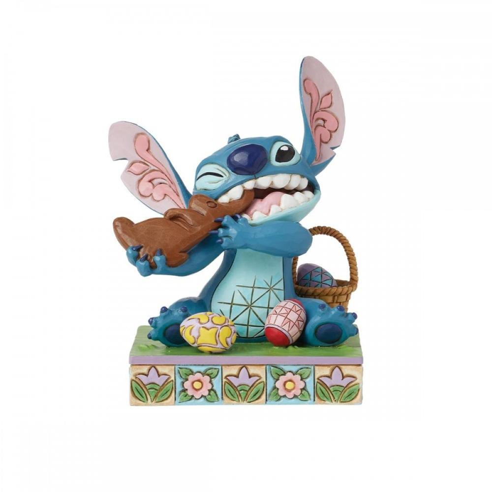Figura Enesco Disney Stitch Comiendo Conejo de Chocolate | Disney Showcase | Figura Decorativa Pascua