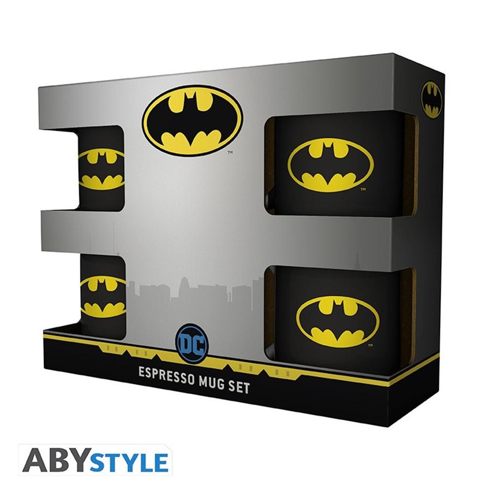 Set 4 Tazas Espresso Batman Iconic | DC Comics | Cerámica 110ml | Licencia Oficial | ABYstyle