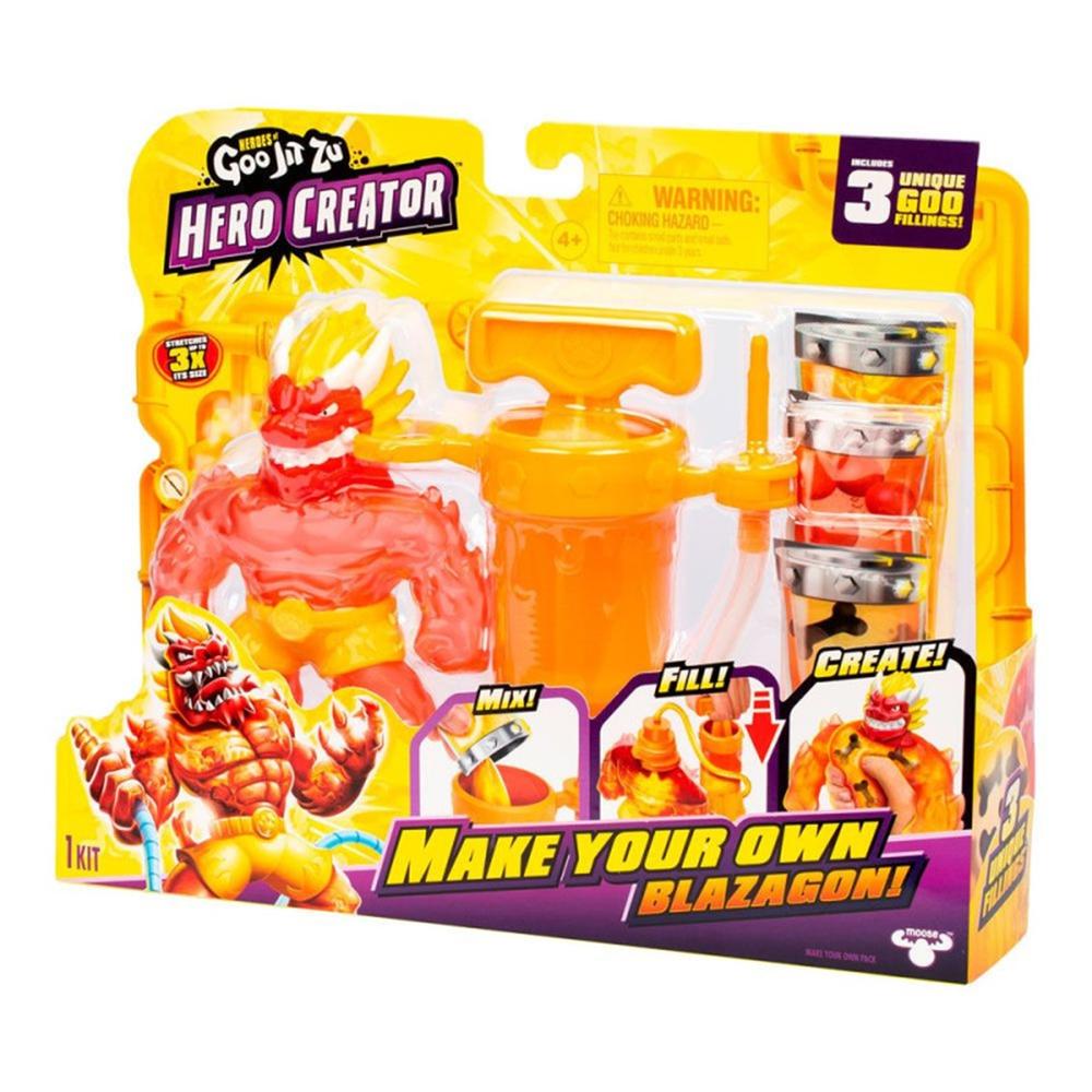 Blazagon Hero Creator | Figura Elstica Goo Jit Zu | Kit Personalizable con Relleno | +4 Años | Bandai