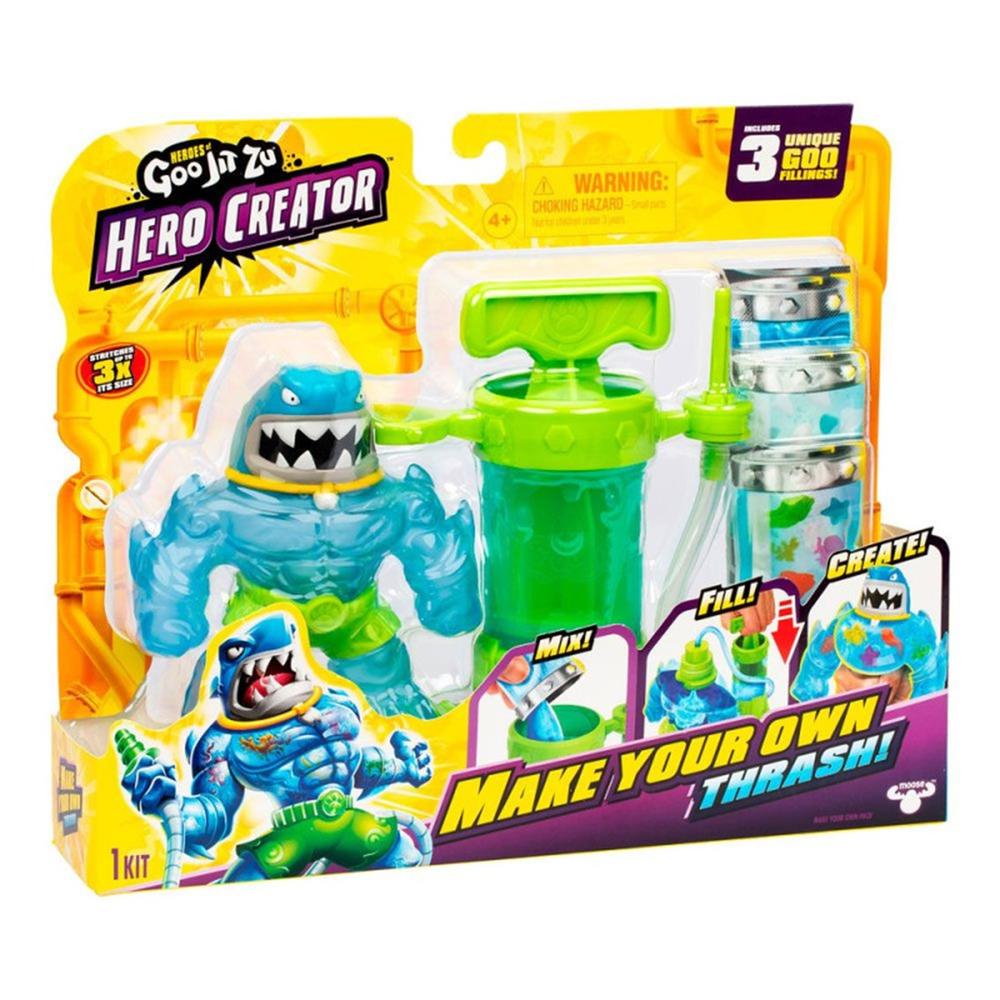Thrash Hero Creator | Figura Elástica Goo Jit Zu | Kit Personalizable con Relleno Goo | +4 Años | Bandai