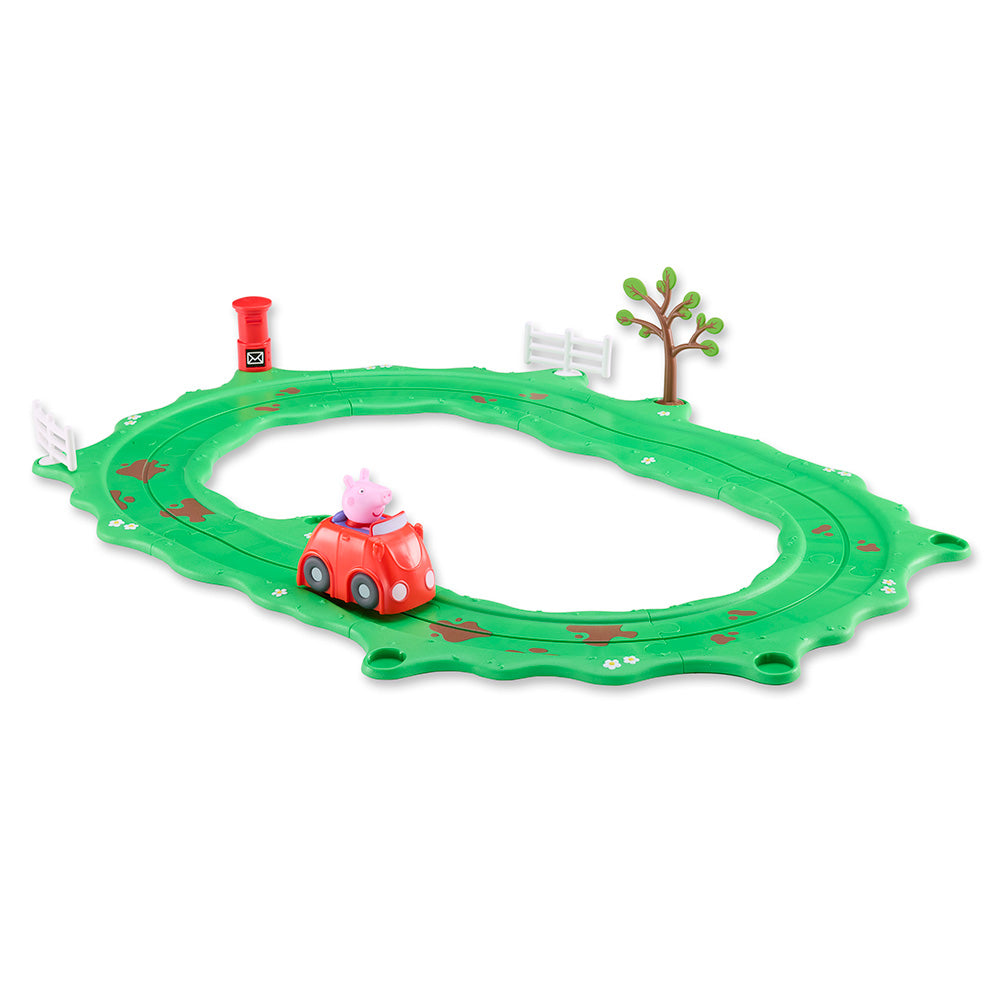 Peppa Pig Circuito Cochecito Rojo | Juguete Motorizado con Circuito | +3 Años | Bandai