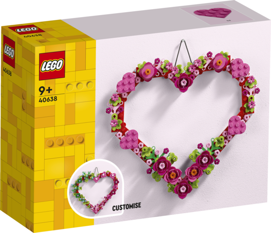 LEGO Corazón Decorativo (43019) | Decoración Mural Personalizable | 254 Piezas | +9 Años