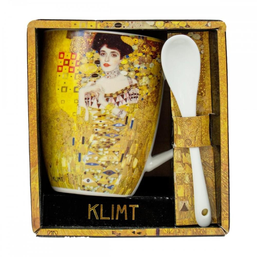 Taza con Cuchara Enesco El Retrato de Adele Gustav Klimt | Arte | Caja de Regalo