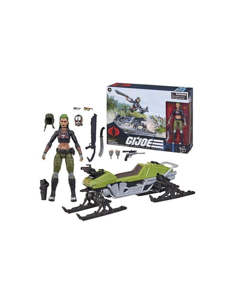 Figura Hasbro G.I. Joe Classified Series Cobra Zanya & Dreadnok Chameleon | Set Figura + Vehículo