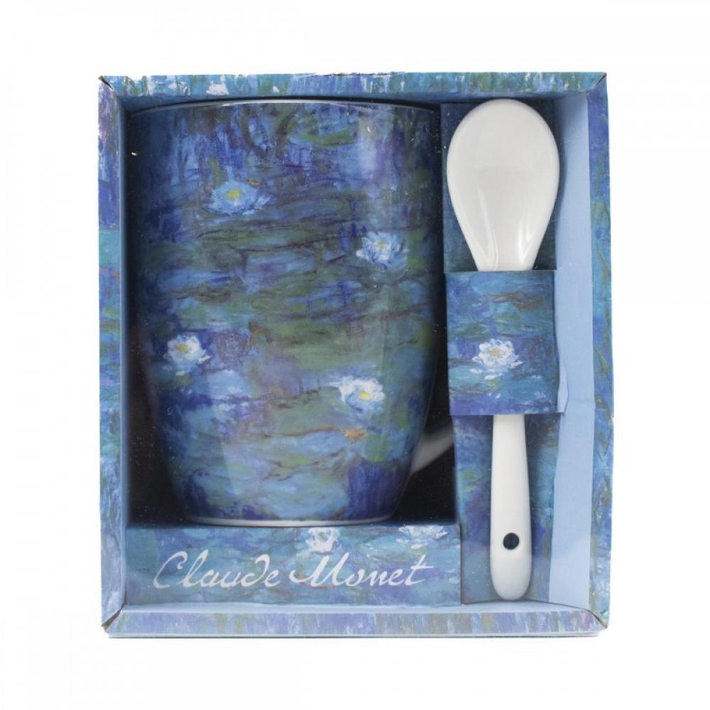 Taza con Cuchara Enesco Nénufares Claude Monet | Arte Impresionista | Cerámica