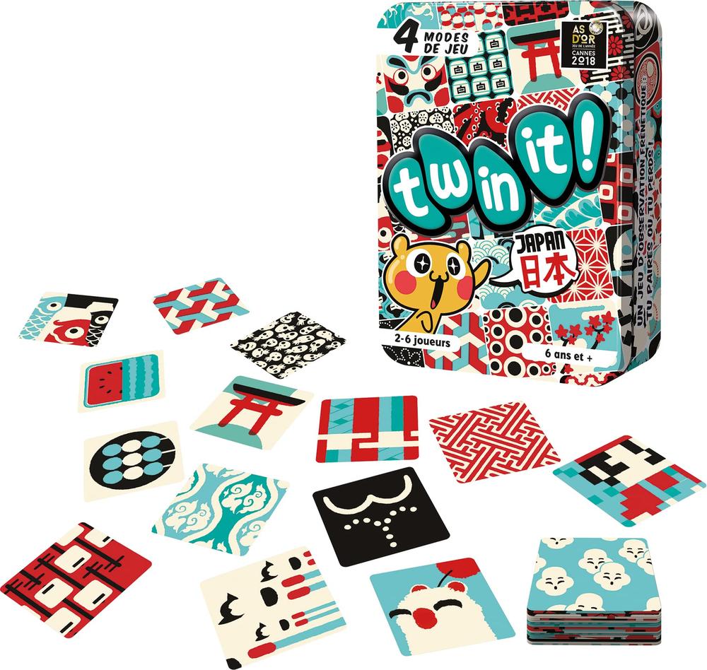 Twin It: Japan | Juego de Cartas Observación y Reflejos | 2-6 Jugadores | +6 Años | Asmodee