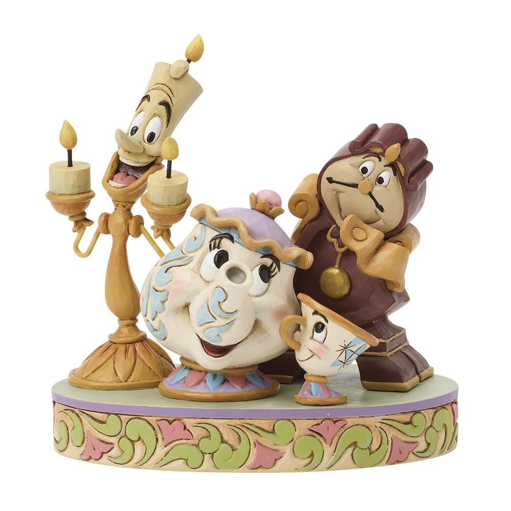 Figura Enesco Disney Lumiere La Señora Potts Chip y Cogsworth | La Bella y la Bestia | Coleccionista
