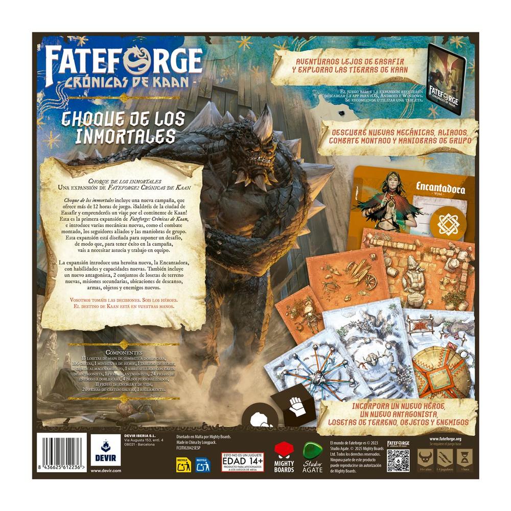 Fateforge: Crónicas de Kaan – Choque de los Inmortales | Expansión | 1-4 Jugadores | Devir