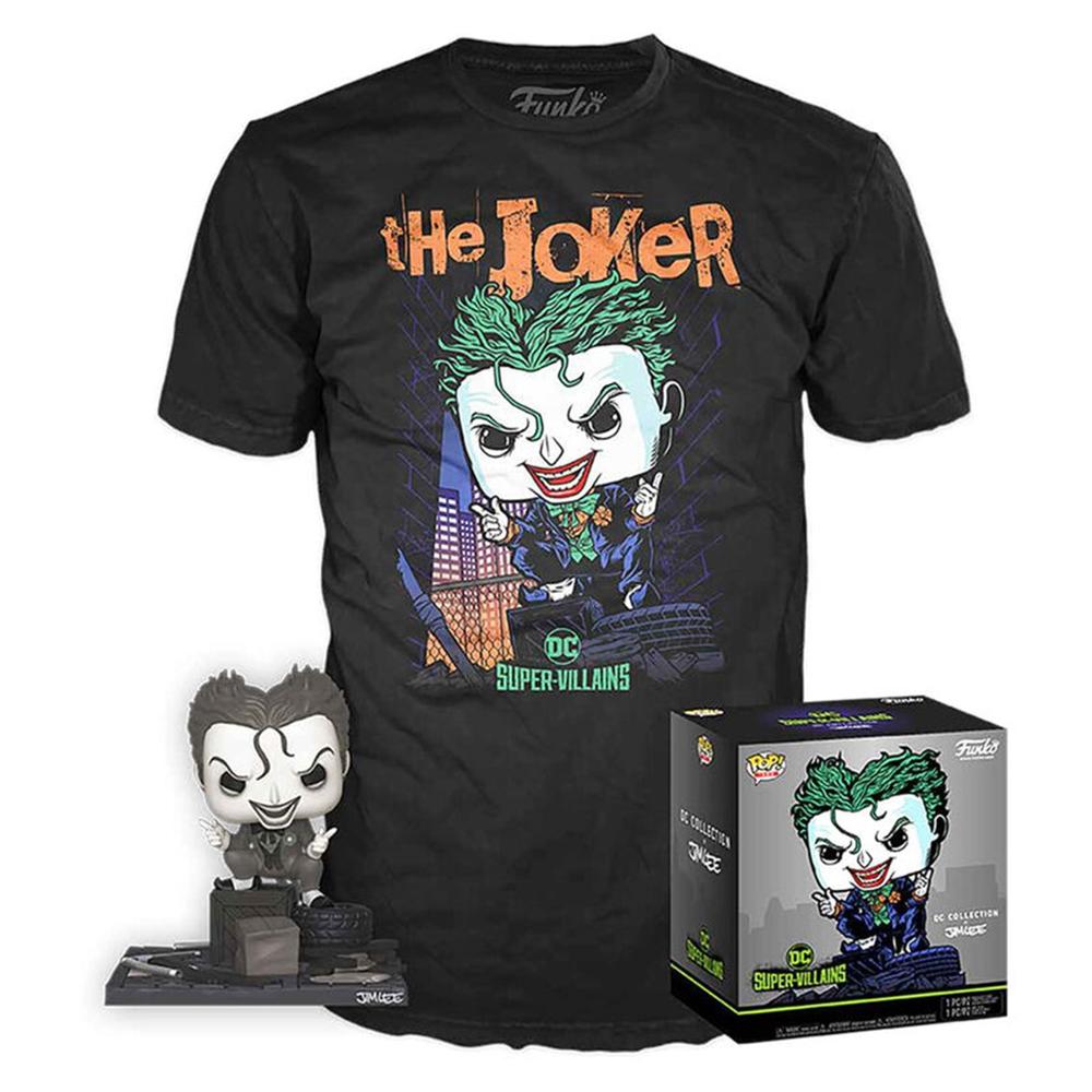 Funko Pop! DC Jim Lee Joker + Camiseta Talla S | DC Comics | Figura Vinilo Coleccionista