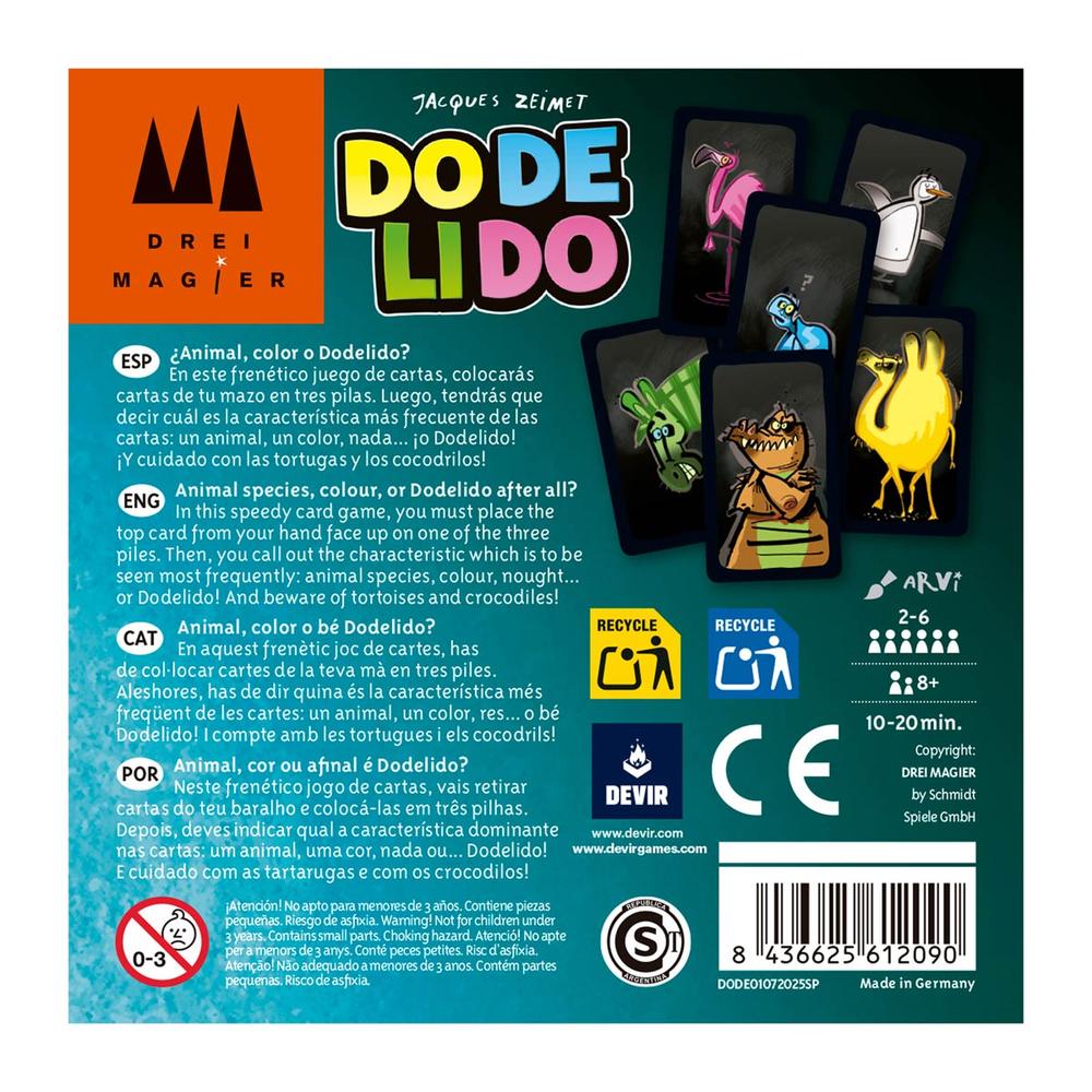 Dodelido | Juego de Cartas Observación y Velocidad | 2-6 Jugadores | +5 Años | Devir