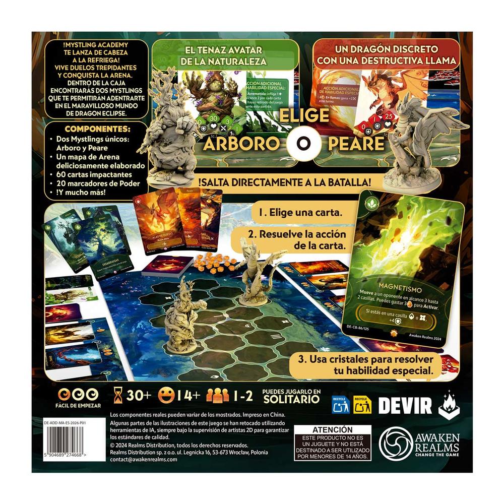 Dragon Eclipse: Mystling Academy – Peare contra Arboro | Duelo Estratégico | 1-2 Jugadores | Awaken Realms