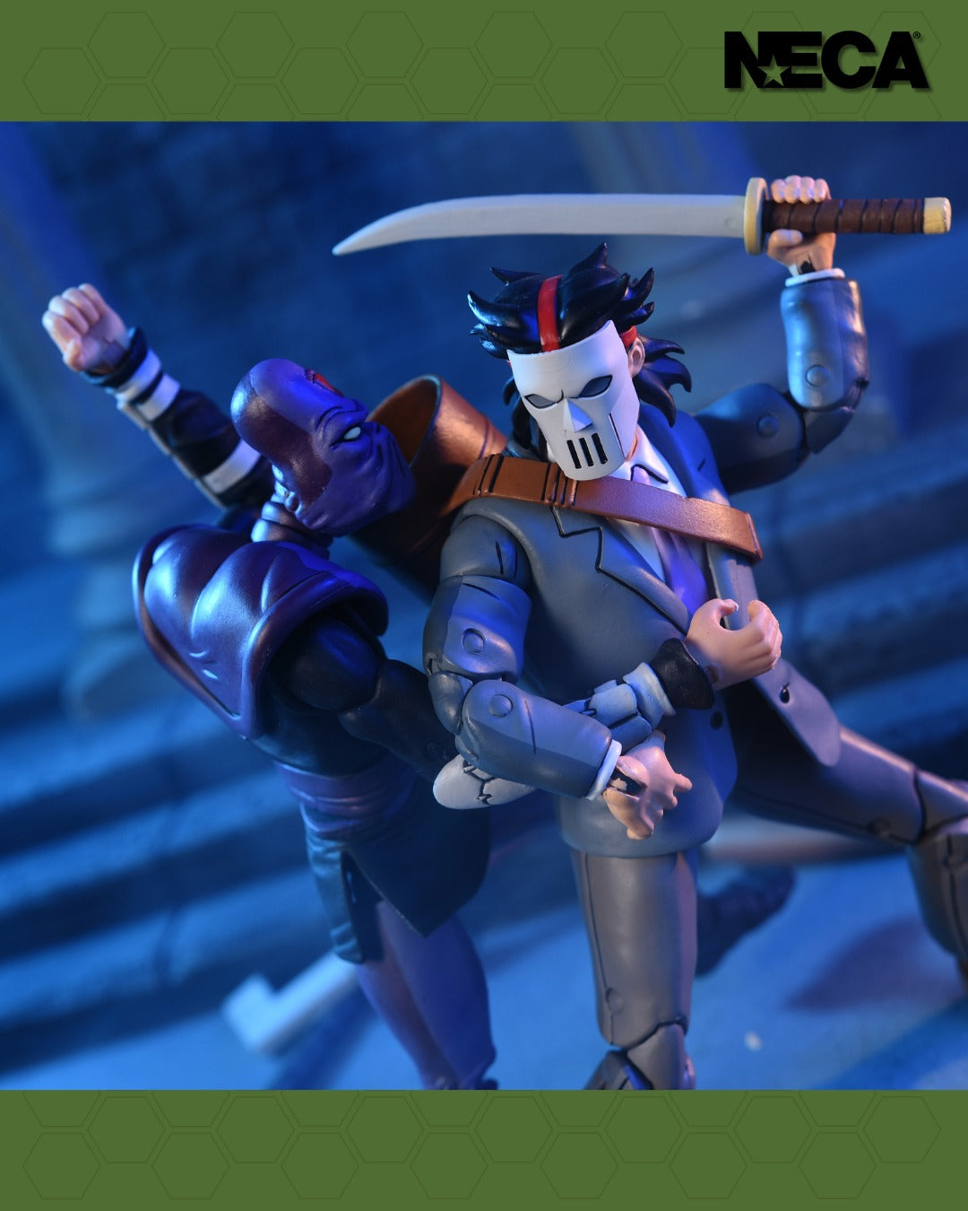 Figura NECA | Casey Jones & Split Foot Soldier Pack 2 | TMNT Scale Action | 18 cm | Coleccionista