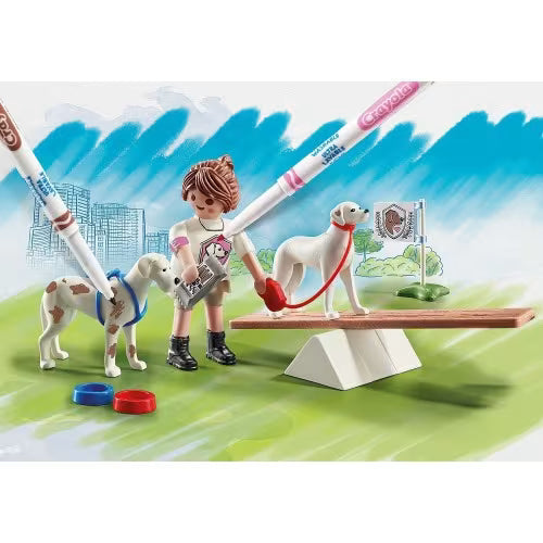 Playmobil Color | Adiestramiento de Perros (71517) | 17 Piezas | Playmobil