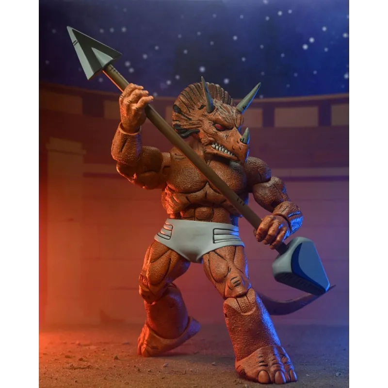 Figura NECA | Triceraton Gladiator | TMNT Mirage Comics Scale Action | 18 cm | Coleccionista