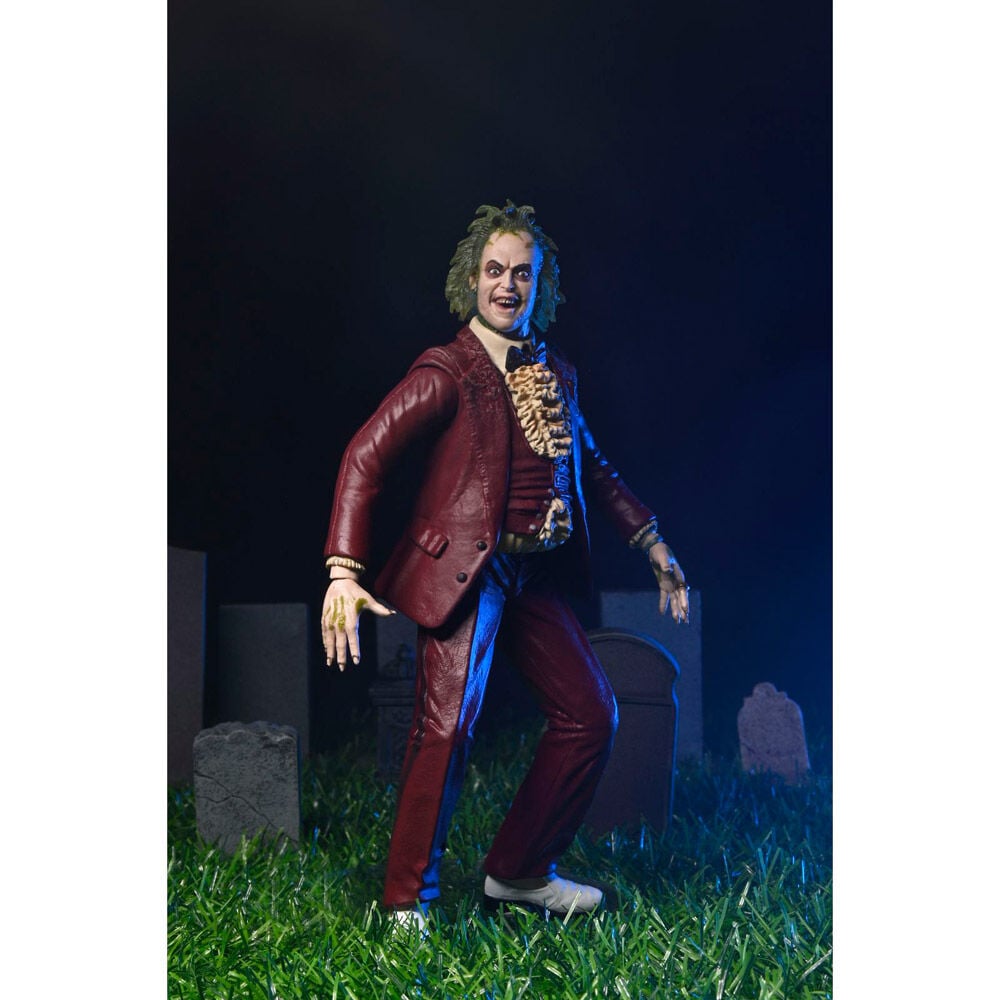 Beetlejuice red tuxedo scale action fig.