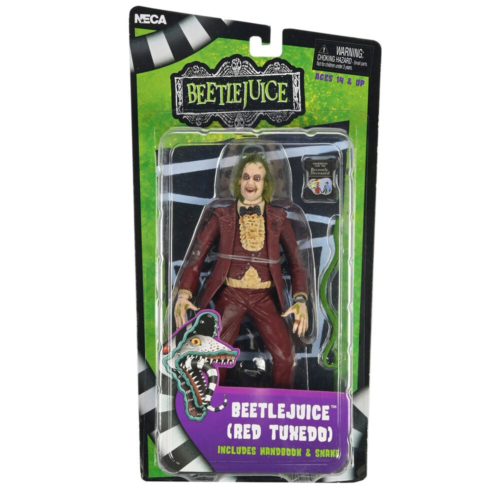 Beetlejuice red tuxedo scale action fig.
