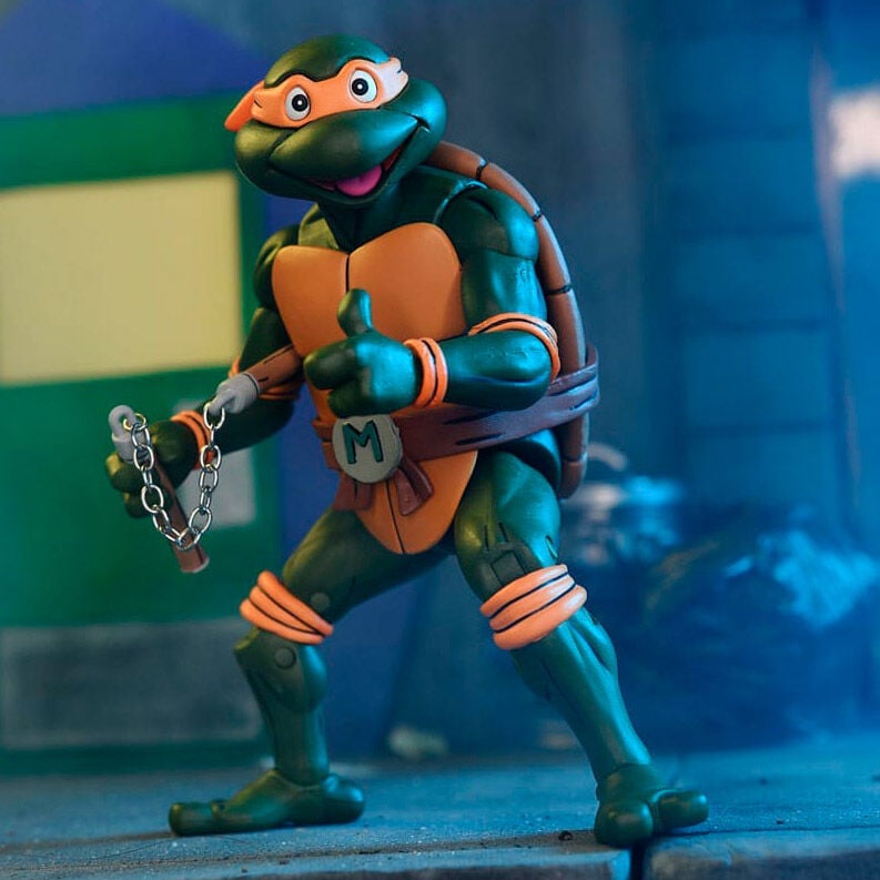 Figura NECA | Ultimate Michelangelo VHS | TMNT Scale Action | 18 cm | Coleccionista