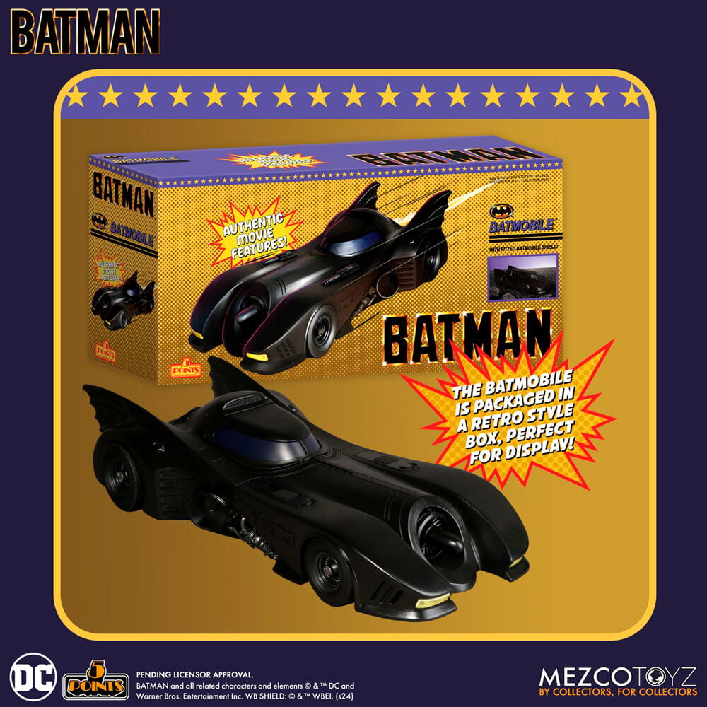 Batmóvil Mezco Toyz Batman 1989 | DC Universe 5 Points | Vehículo Coleccionista Tim Burton