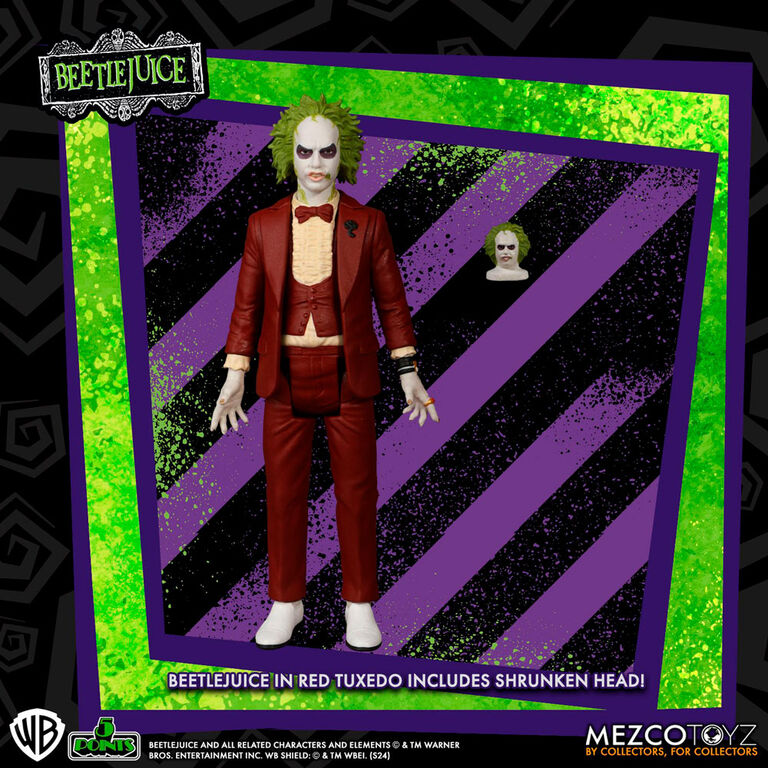 Figura Mezco Toyz Beetlejuice Red Tux | 5 Points | 9.5cm Coleccionista Tim Burton