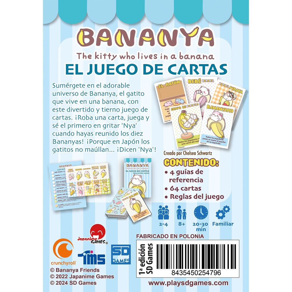 Bananya: El Juego de Cartas | Juego de Cartas Kawaii | Licencia Anime | 2-5 Jugadores | SD Games