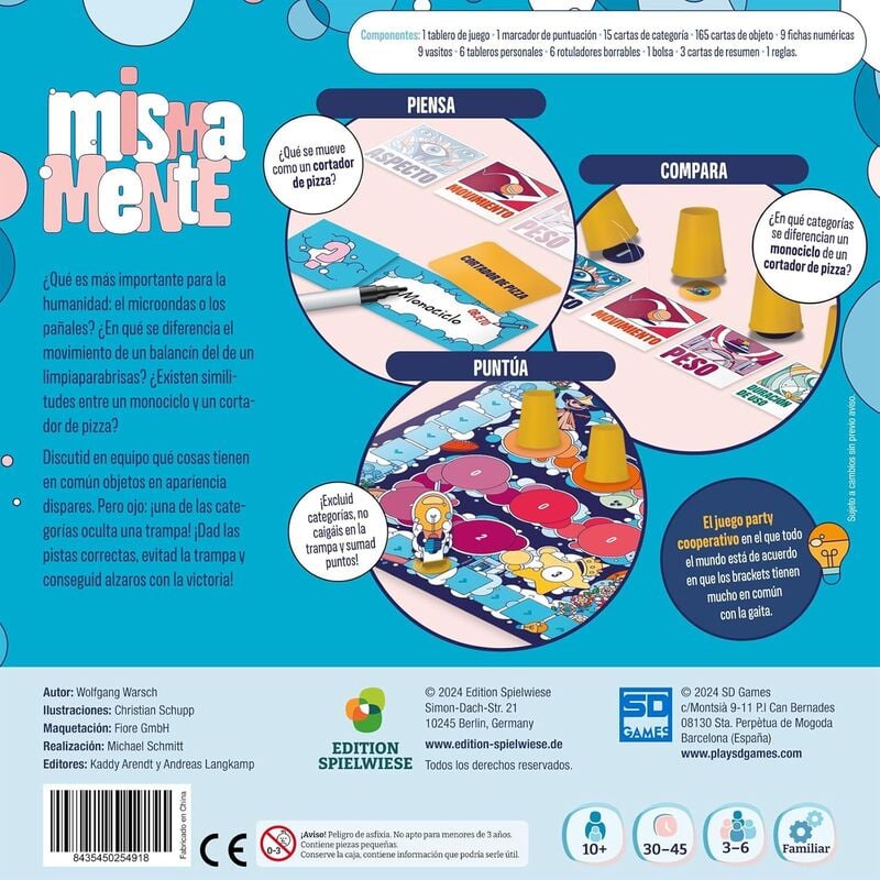 Mismamente | Juego de Mesa de Asociaciones y Pensamiento Lateral | SD Games