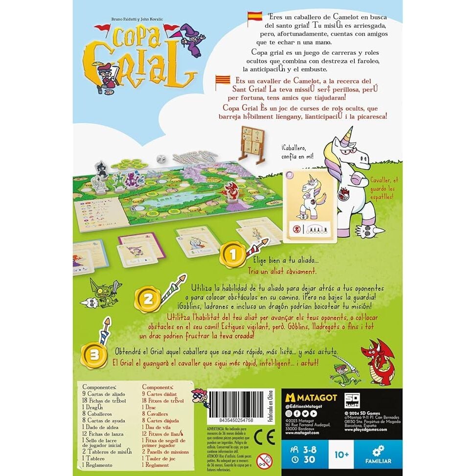 Copa Grial | Juego de Cartas de Carrera y Roles Ocultos Medieval | SD Games