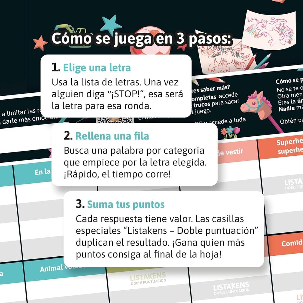 Listos, Listas y Listakens Junior | Juego de Mesa de Palabras Familiar | SD Games