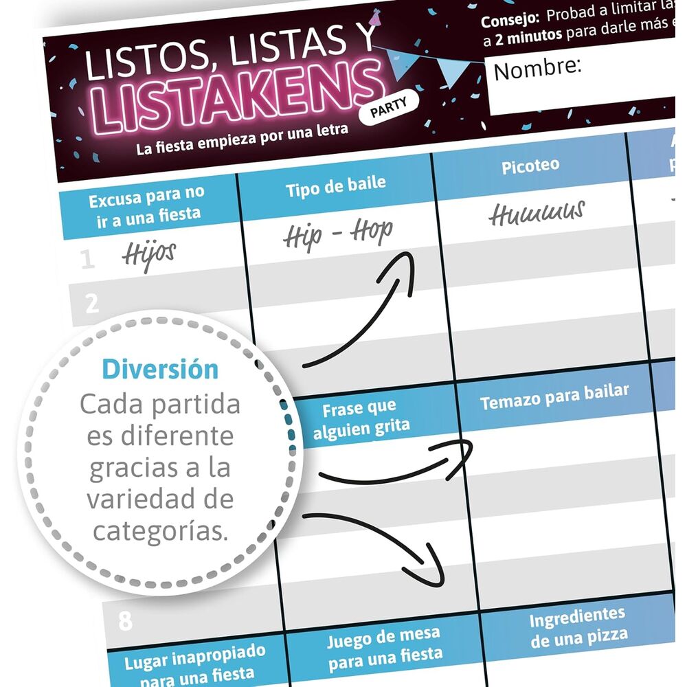 Listos, Listas y Listakens Party | Juego de Mesa de Palabras | SD Games