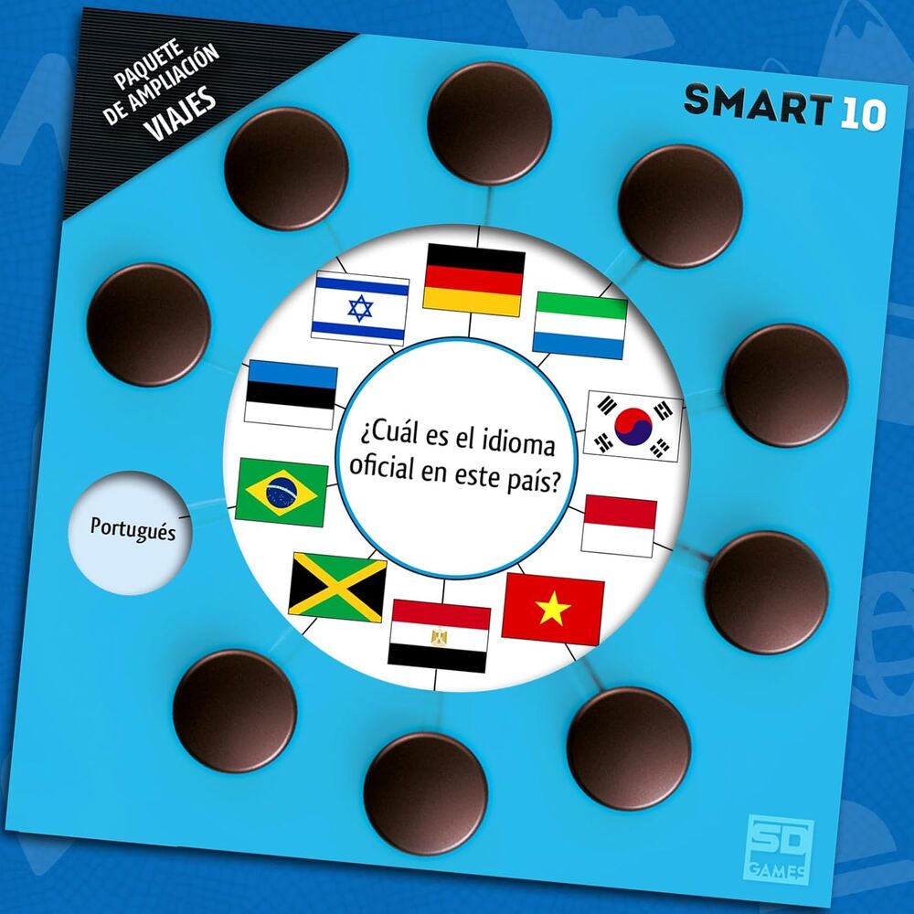 Smart 10 Viajes | Paquete Ampliación | 100 Preguntas | Juego de Mesa SD Games