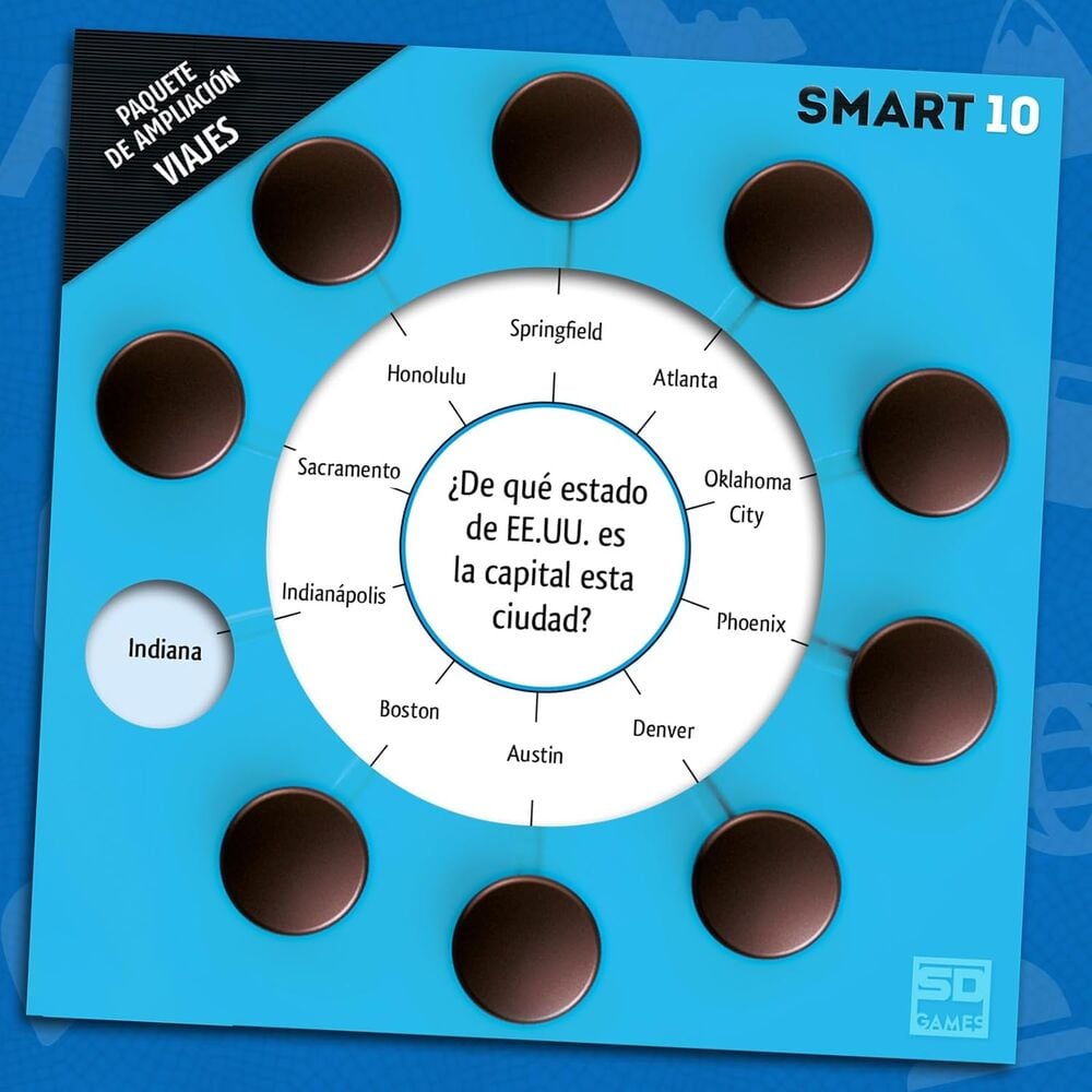 Smart 10 Viajes | Paquete Ampliación | 100 Preguntas | Juego de Mesa SD Games