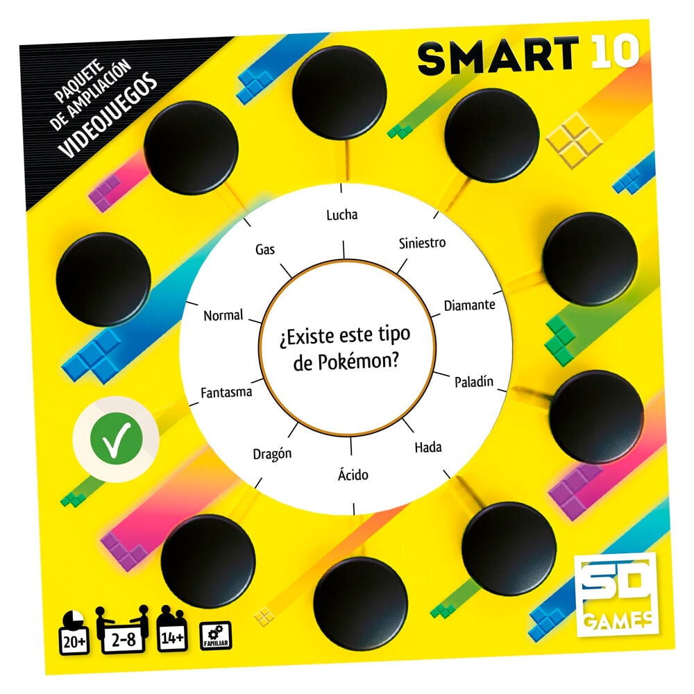 Smart 10 Videojuegos | Paquete Ampliación | 100 Preguntas | Juego de Mesa SD Games