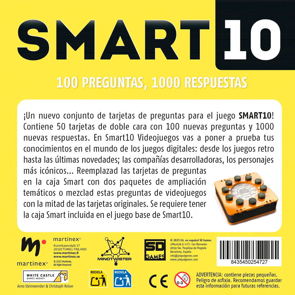 Smart 10 Videojuegos | Paquete Ampliación | 100 Preguntas | Juego de Mesa SD Games