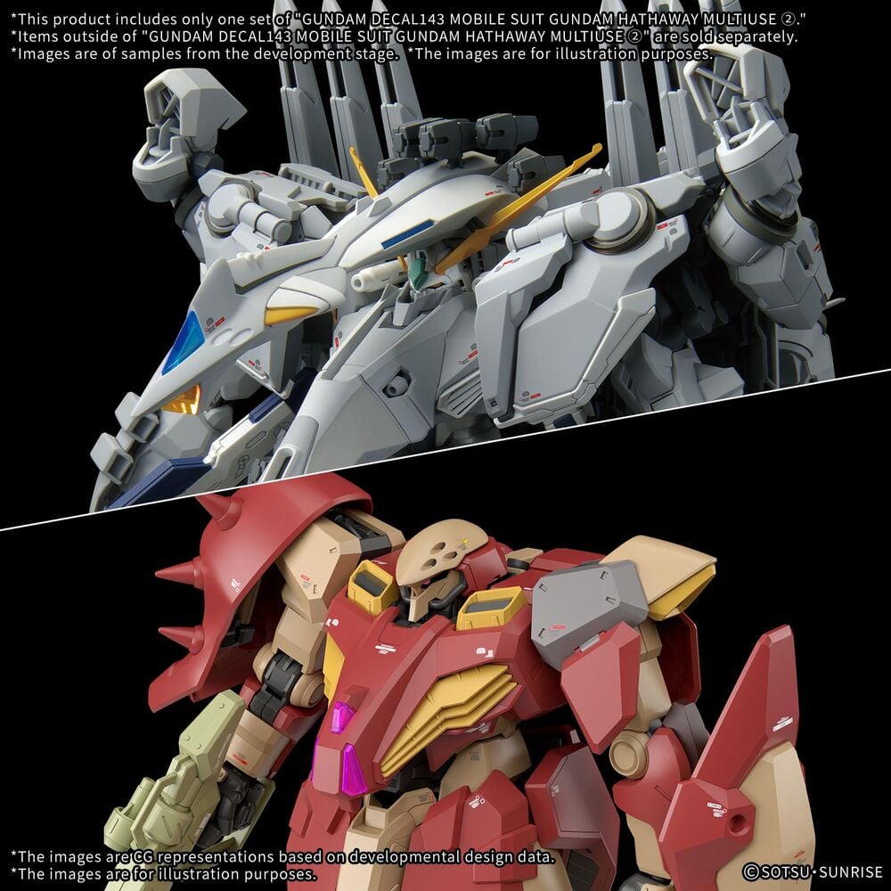 Gundam Decal 143 | Calcas al Agua HG 1/144 | Mobile Suit Gundam Hathaway XI Gundam & Messer | Bandai