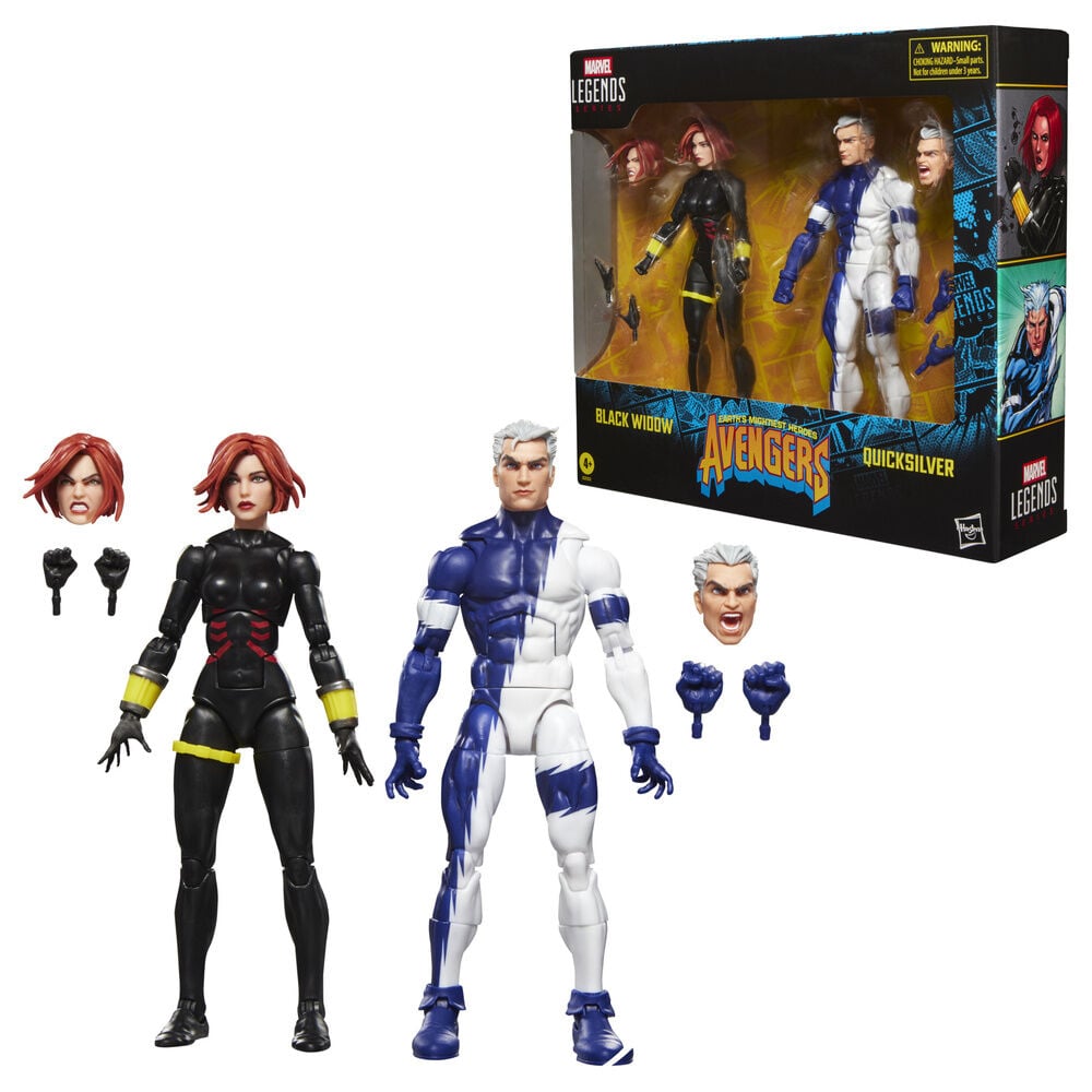 Pack 2 Figuras Hasbro Marvel Legends Avengers Black Widow & Quicksilver | The Crossing | 15cm